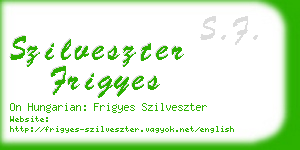 szilveszter frigyes business card